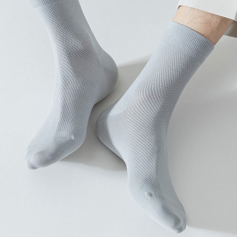 Plus Size Multicolor Mesh Quarter Socks(5 Pairs)