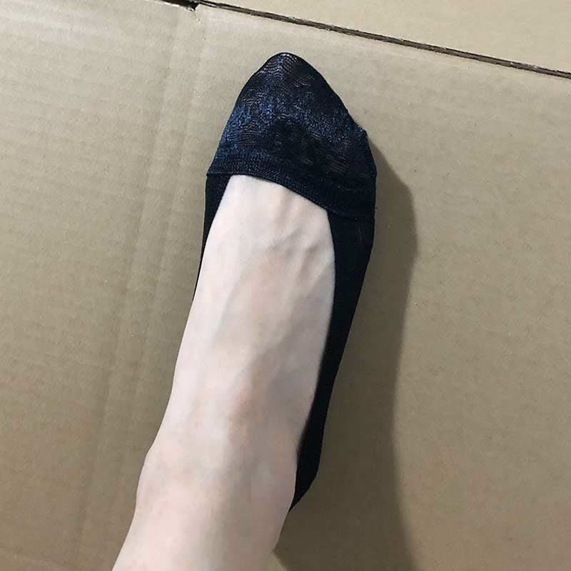Plus Size Floral Lace No Show Socks(5 Pairs)
