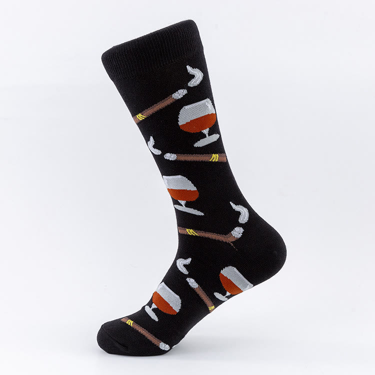 Plus Size Tool Prints Crew Socks(4 Pairs)