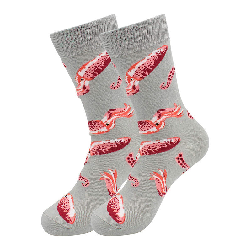 Plus Size Marine Series Fun Crew Socks(5 Pairs) - image 23