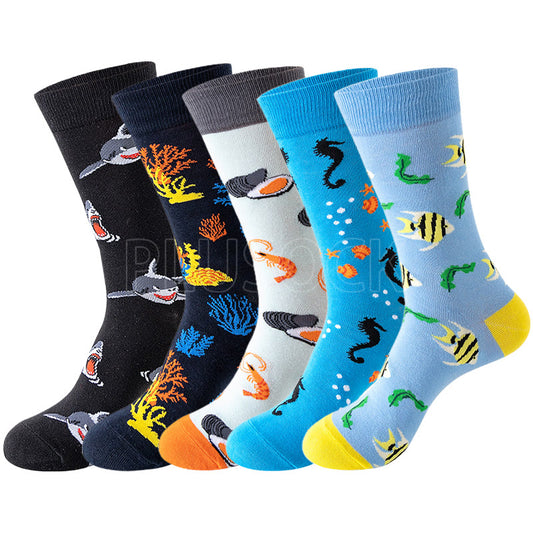 Plus Size Sea Creatures Crew Socks(5 Pairs) - image 1