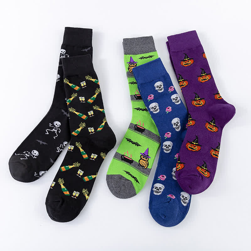 Plus Size Halloween Cotton Lounge Crew Socks(5 Pairs) - image 2