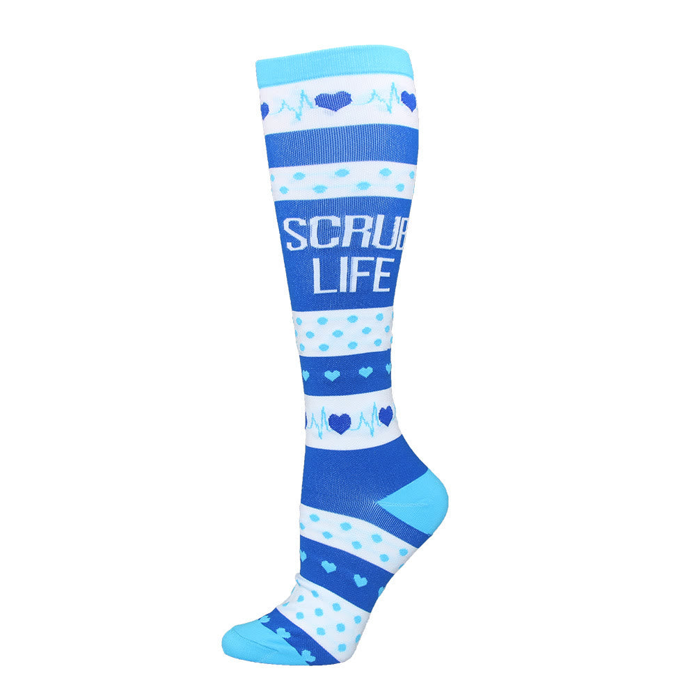 EKG Skull Pattern Plus Size Compression Socks(3 Pairs) - image 2