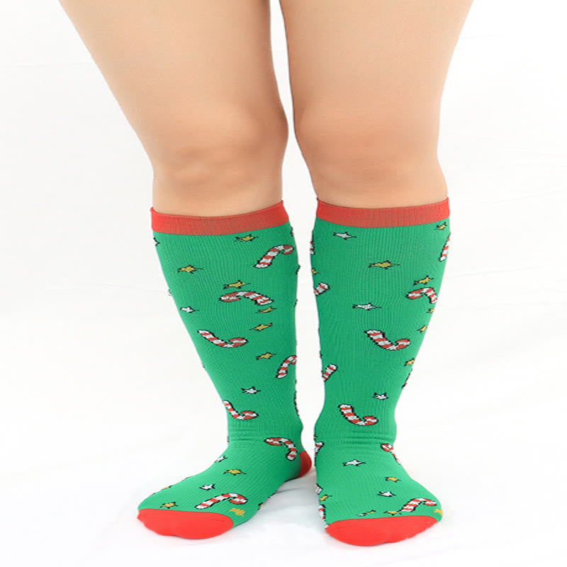Christmas Sports Knee High Compression Socks(6 Pairs)