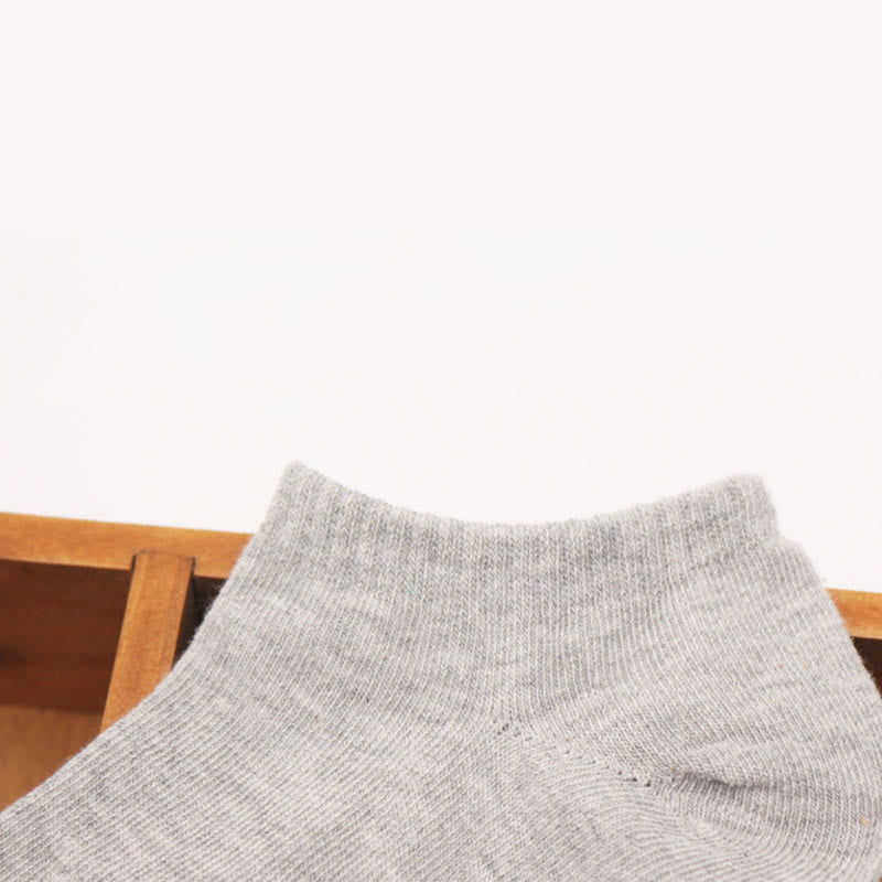 Plus Size Solid Cotton Ankle Socks(3 Pairs)