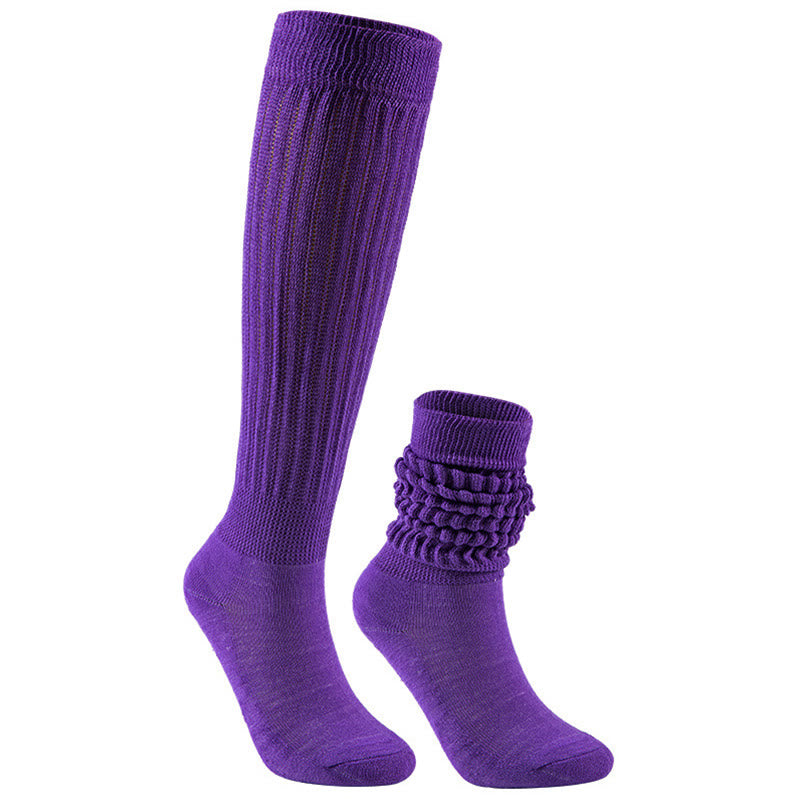 Candy Colored Soft Slouch Socks(2 Pairs) - Dark Purple - EU36-42(US3-8.5) - image 15