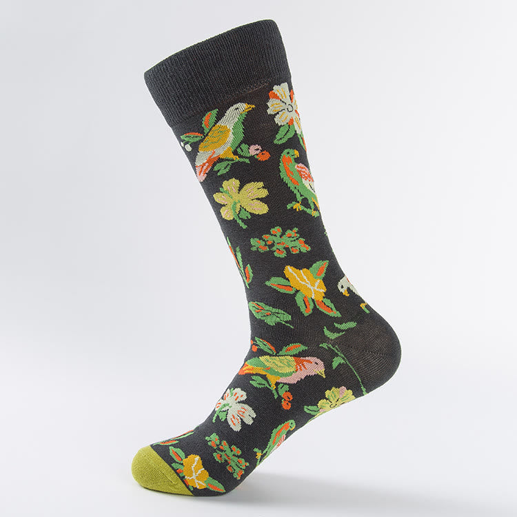 Plus Size Tulip Dove Pattern Crew Socks(6 Pairs) - image 7