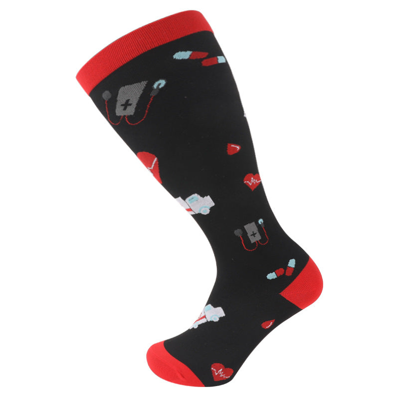 Plus Size Heart Elastic Compression Socks(3 Pairs) - image 7