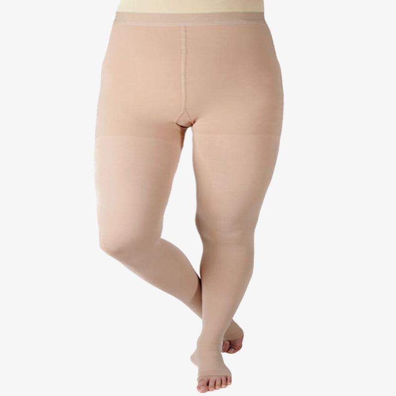 Plus Size Medical Toeless Compression Tights(20-30mmHg) - image 2
