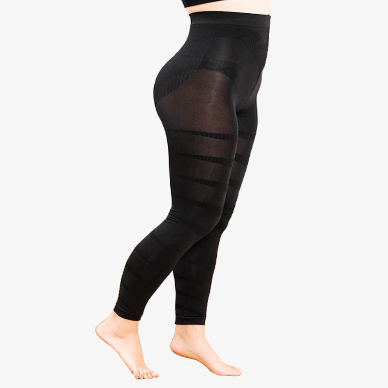 Plus Size Spiral Footless Compression Tights(3 Pairs) - image 9