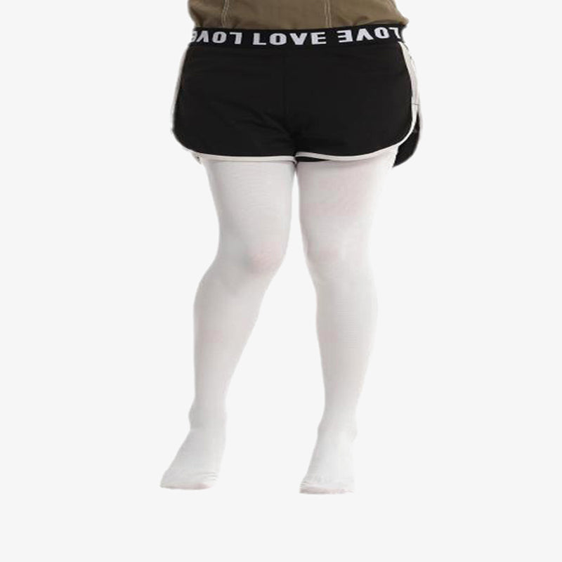 Plus Size White Thigh High Compression Socks