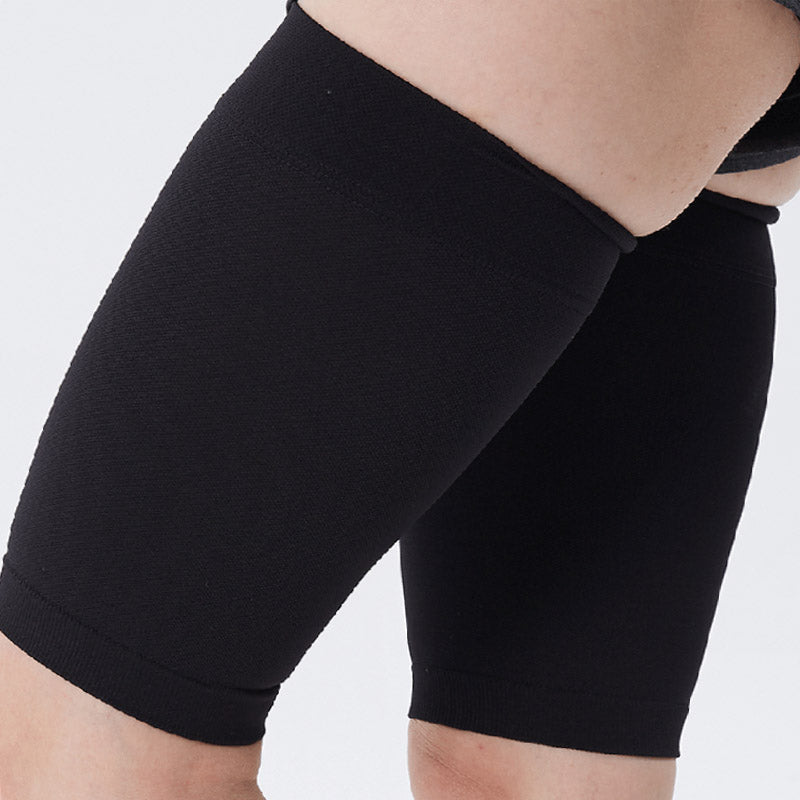 Plus Size Medical Thigh Compression Sleeve Unisex - Black - 4XL - image 17
