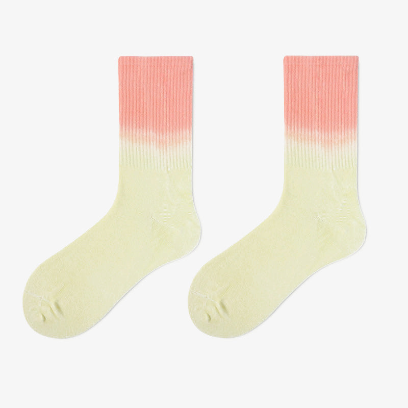 Plus Size Tie Dye Quarter Socks(5 Pairs)