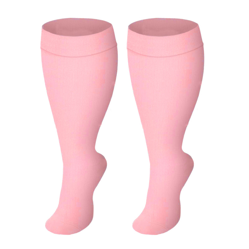 Plus Size Pink Series Compression Socks(3 Pairs)