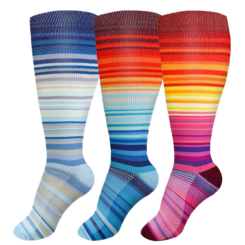 Plus Size Fashion Design Compression Socks(3 Pairs)