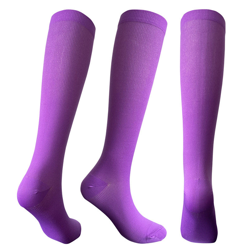 Solid Color Sport Compression Socks(3 Pairs)
