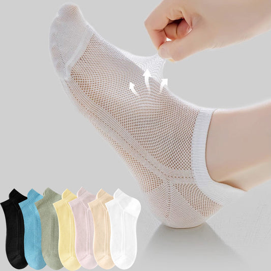 Plus Size Breathable Full Mesh Ankle Socks(7 Pairs)