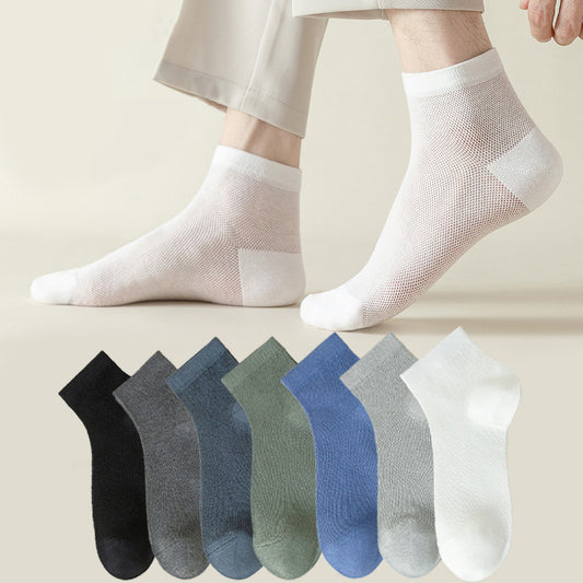 Plus Size Mesh Breathable Sports Ankle Socks(7 Pairs)