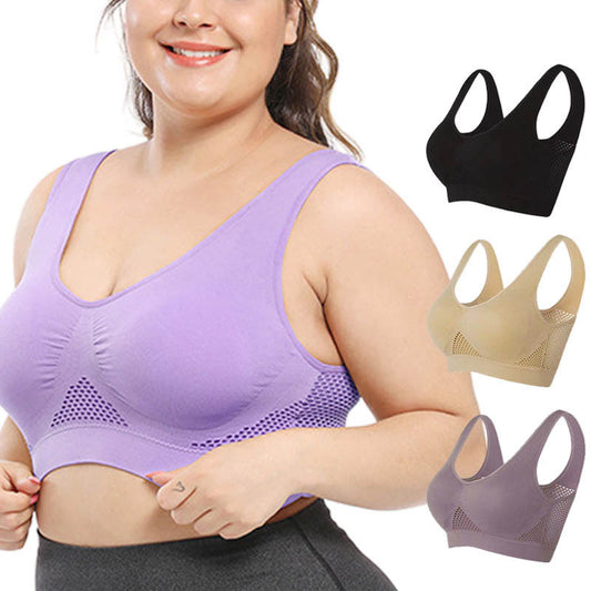 Plus Size Mesh Cutout Sports Bras(2 Packs)