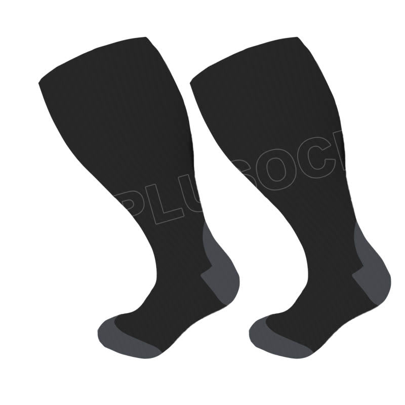 Plus Size Black Compression Socks(3 Pairs) - image 1