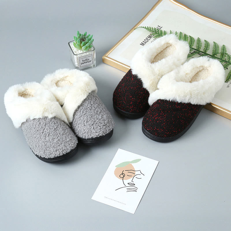 Plus Size Fur Lined Bedroom Slippers - image 1