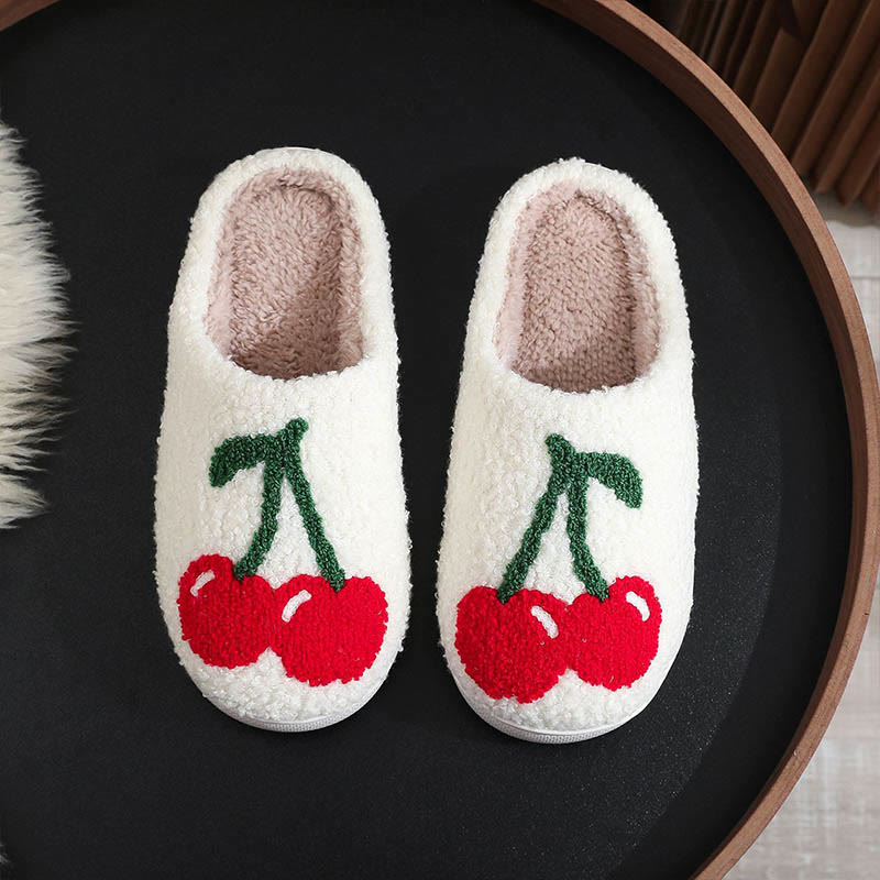 Plus Size Fruit Pattern Slippers - Big Cherry - EU 44-45(US 10-11) - image 1