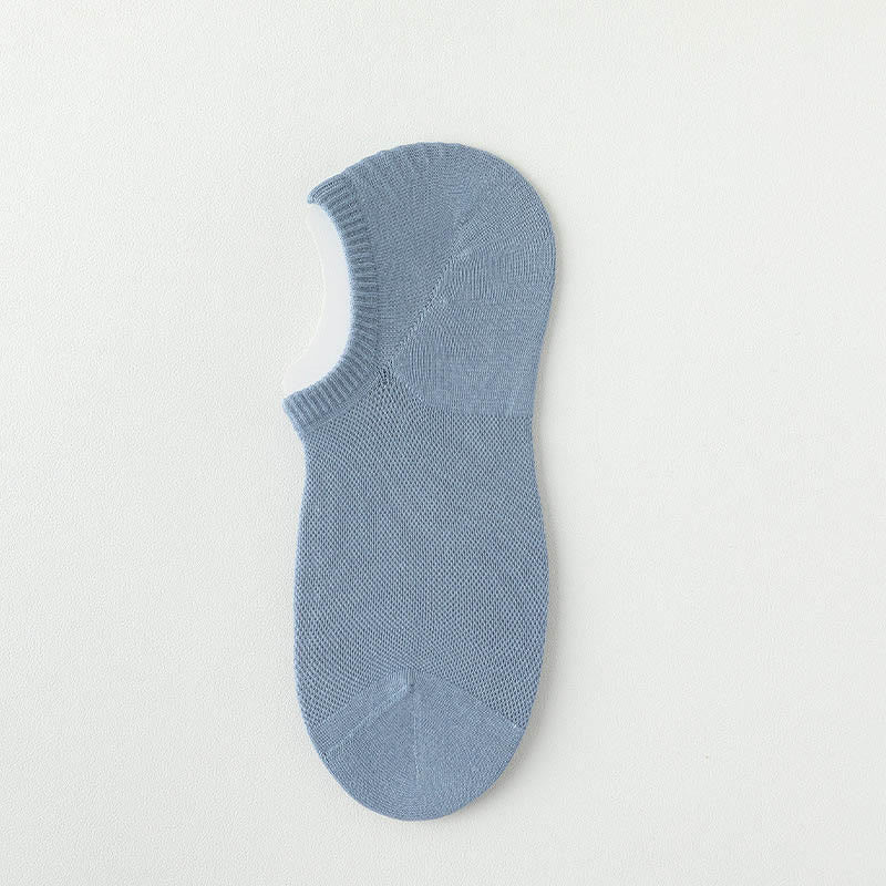 Summer Solid Color No Show Socks(7 Pairs) - Blue - EU38-44(US5-10) - image 13