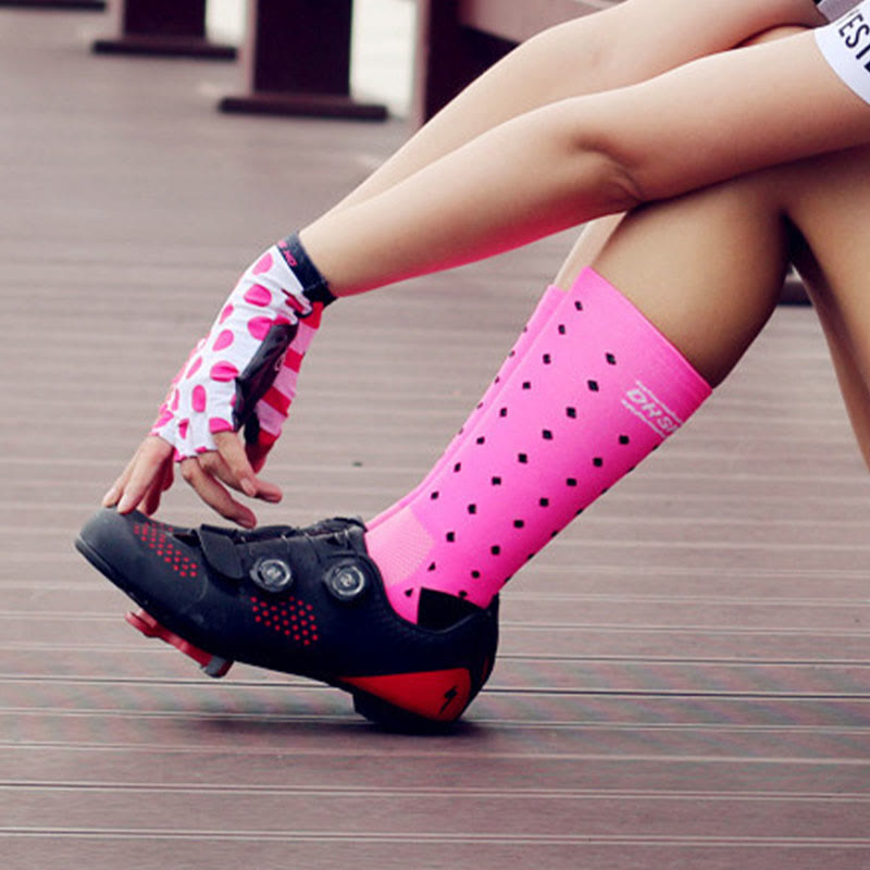 Plus Size Dot Quarter Compression Socks(5 Pairs)