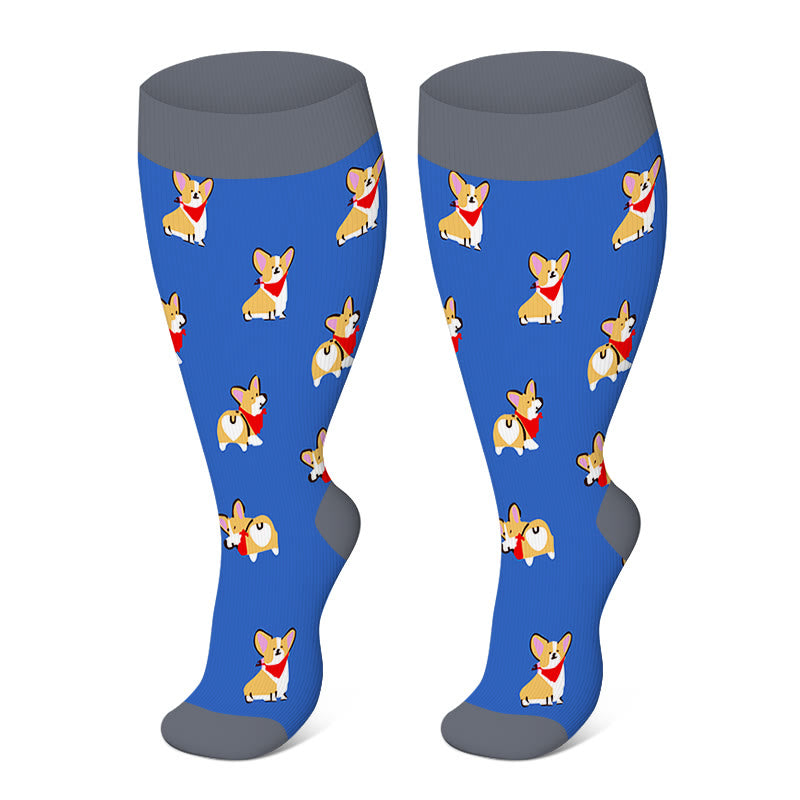 2XL-4XL Plus Size Color Pattern Compression Socks - image 7