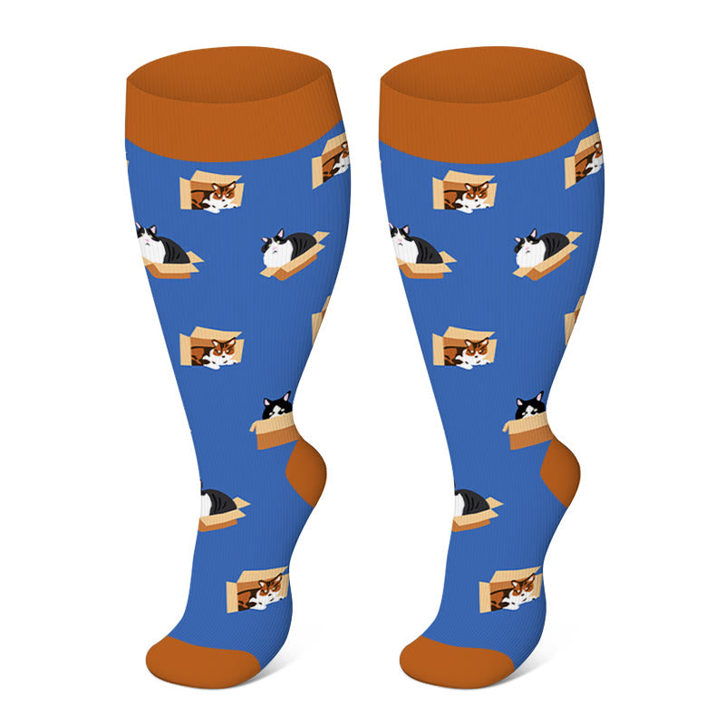 2XL-4XL Plus Size Color Pattern Compression Socks - image 6