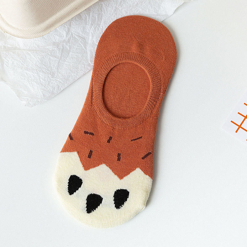 Plus Size Cat Footprints No Show Socks(5 Pairs) - image 10