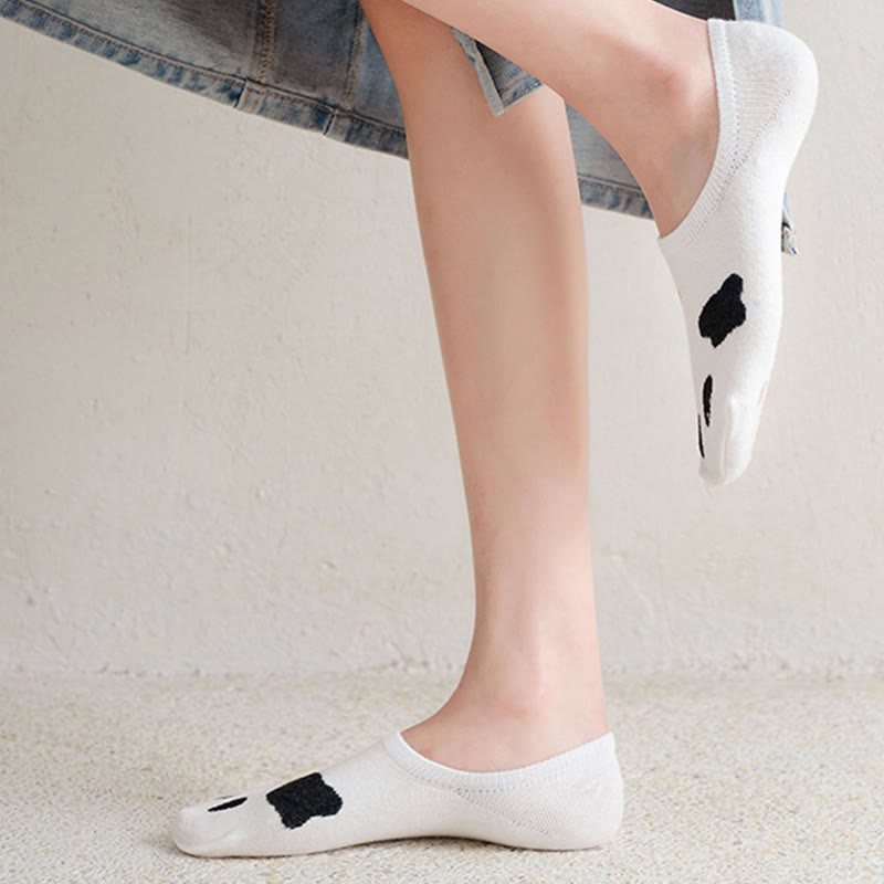 Plus Size Cat Footprints No Show Socks(5 Pairs) - image 2