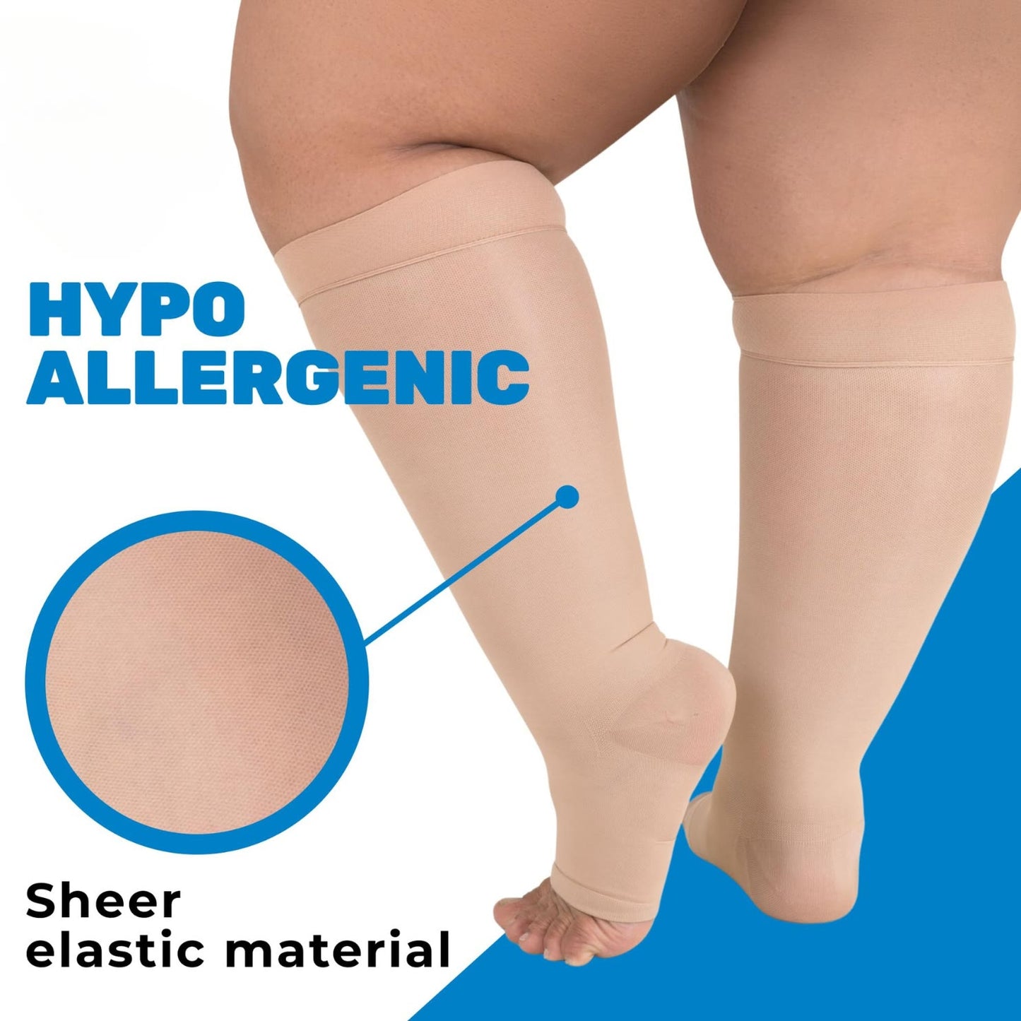 Plus Size Sheer Open Toe Compression Socks - image 4