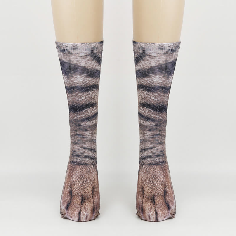 Plus Size 3D Animal Paws Quarter Socks(3 Pairs) - Cat - EU38-44(US5-10) - image 3