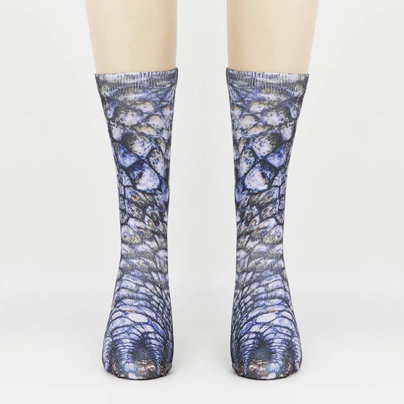 Plus Size 3D Animal Paws Quarter Socks(3 Pairs) - Dinosaur - EU38-44(US5-10) - image 2