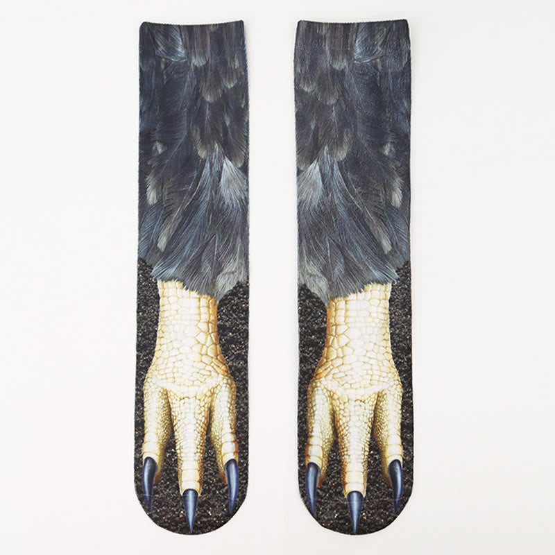 Plus Size Horse Eagle Tiger Paws Quarter Socks(3 Pairs) - image 5