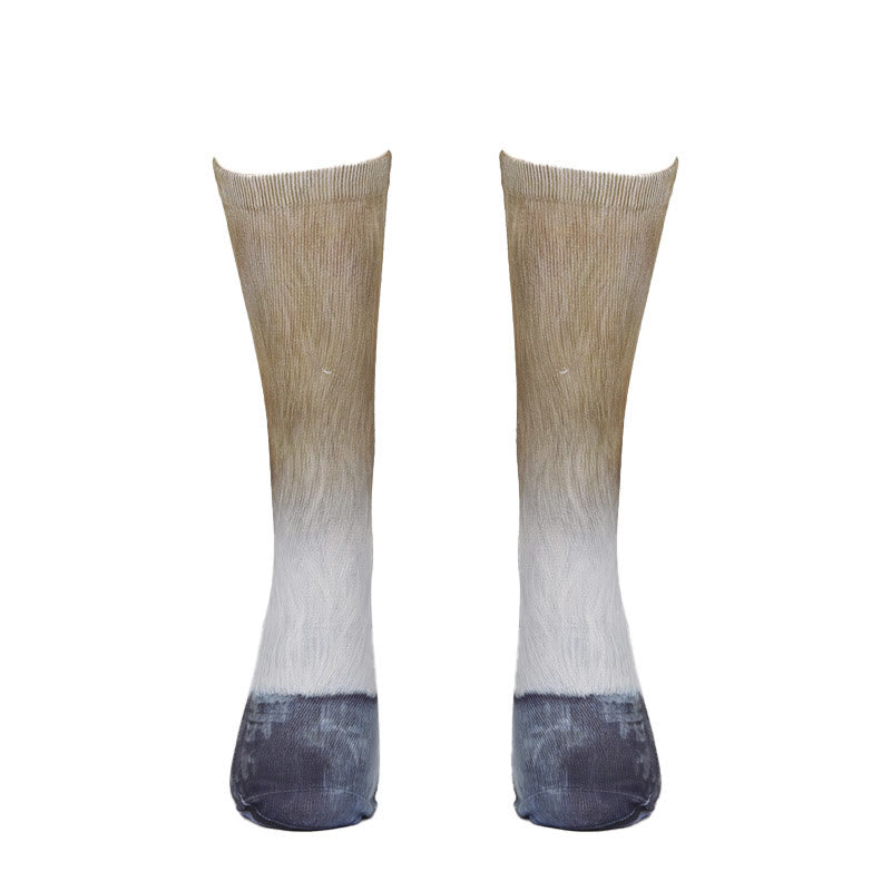 Plus Size Horse Eagle Tiger Paws Quarter Socks(3 Pairs) - image 9