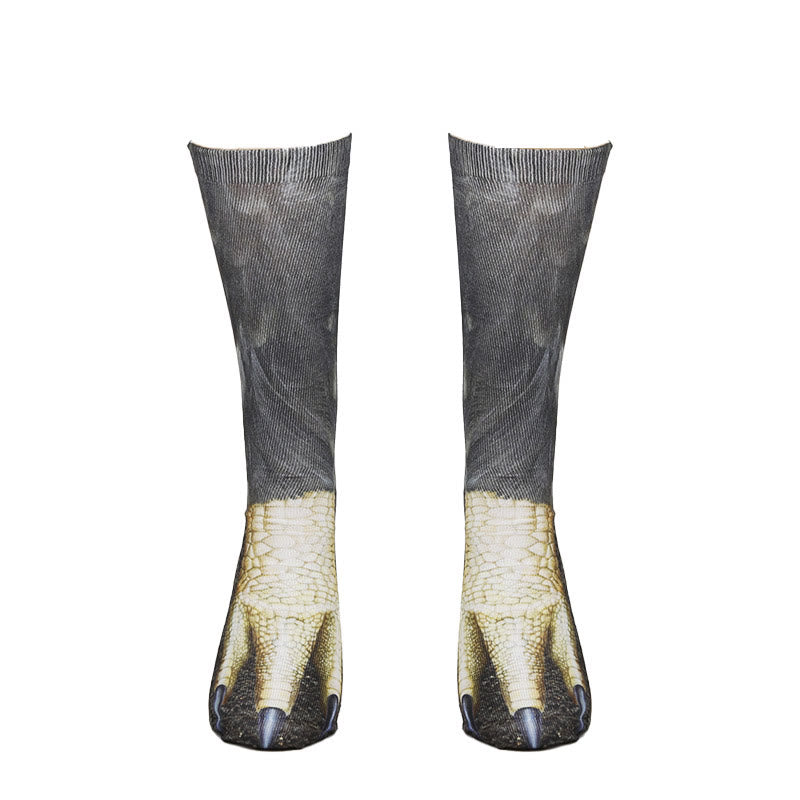 Plus Size Horse Eagle Tiger Paws Quarter Socks(3 Pairs) - image 10