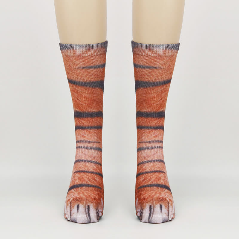 Plus Size Horse Eagle Tiger Paws Quarter Socks(3 Pairs) - Tiger - EU38-44(US5-10) - image 6