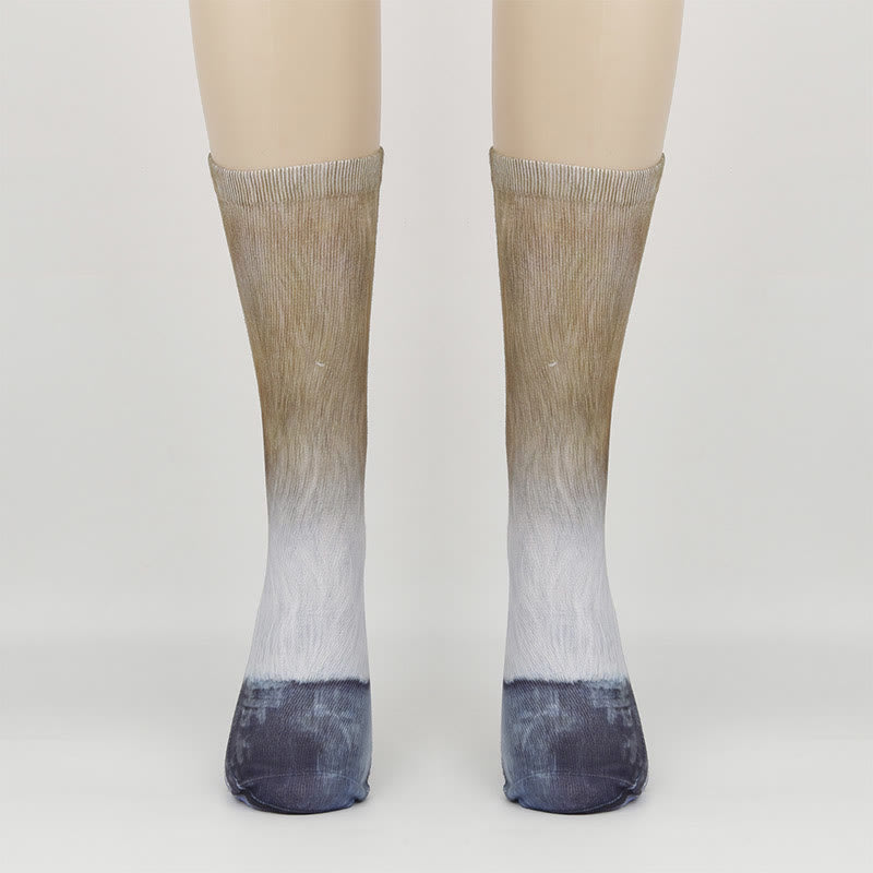 Plus Size Horse Eagle Tiger Paws Quarter Socks(3 Pairs) - Horse - EU38-44(US5-10) - image 7