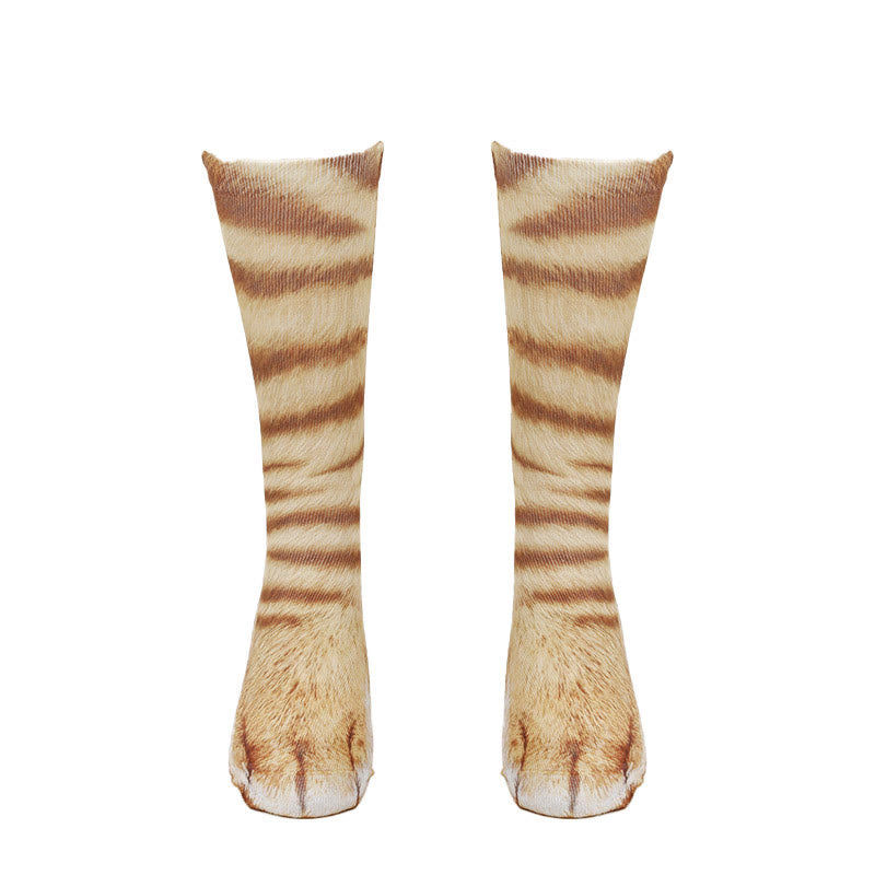 Plus Size Cat Paws Quarter Socks(3 Pairs) - Khaki - EU38-44(US5-10) - image 6