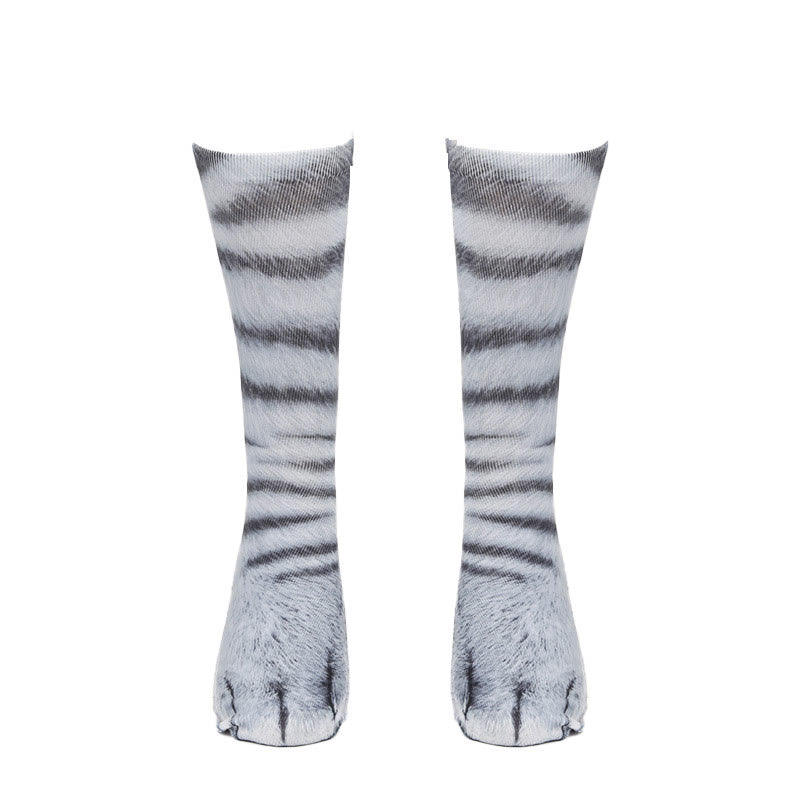 Plus Size Cat Paws Quarter Socks(3 Pairs) - White - EU38-44(US5-10) - image 7