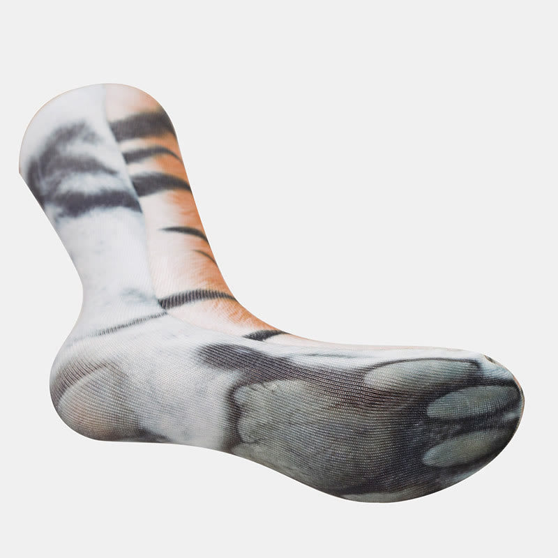 Plus Size Zebra Elephant Tiger Paws Quarter Socks(3 Pairs) - image 3
