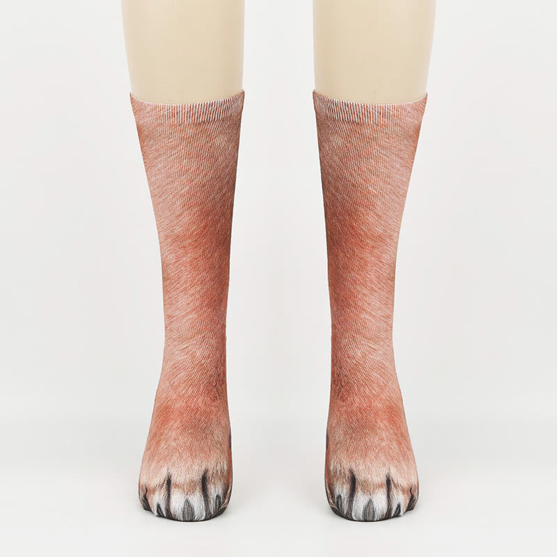 Plus Size Polar Bear Fox Leopard Paws Quarter Socks(3 Pairs) - Fox - EU38-44(US5-10) - image 4