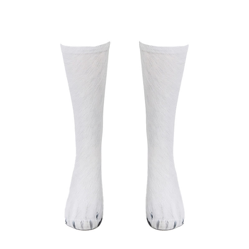 Plus Size Polar Bear Fox Leopard Paws Quarter Socks(3 Pairs) - image 5