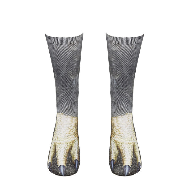 Plus Size Eagle Lizard Leopard Paws Quarter Socks(3 Pairs) - image 6