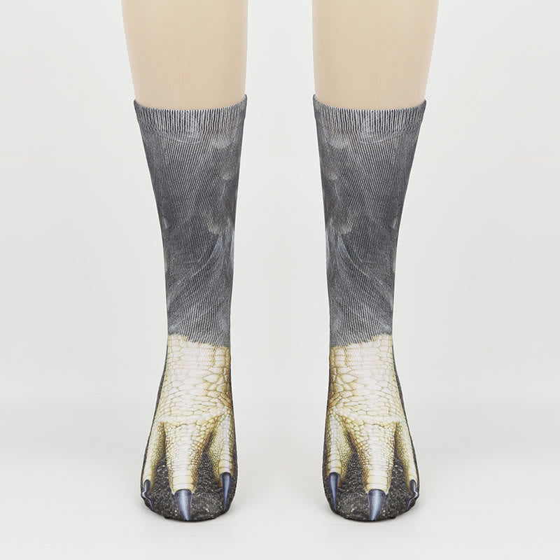 Plus Size Eagle Lizard Leopard Paws Quarter Socks(3 Pairs) - image 4