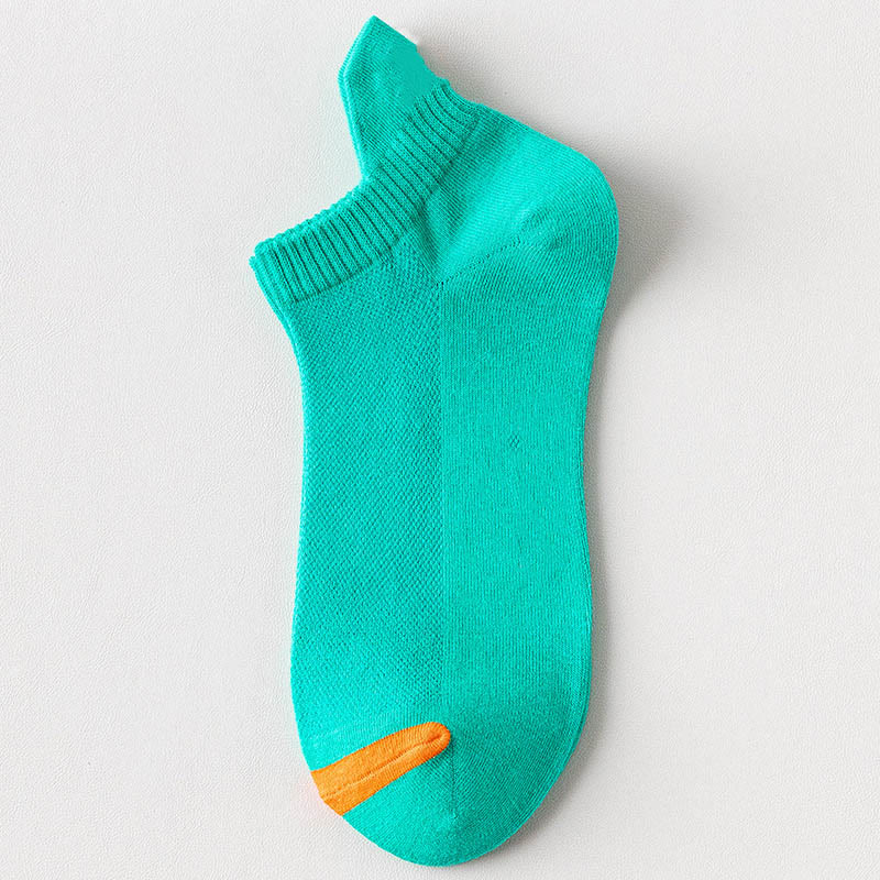 Plus Size Multicolor Mesh Ankle Compression Socks(10 Pairs) - Green - EU39-44(US6-10) - image 6