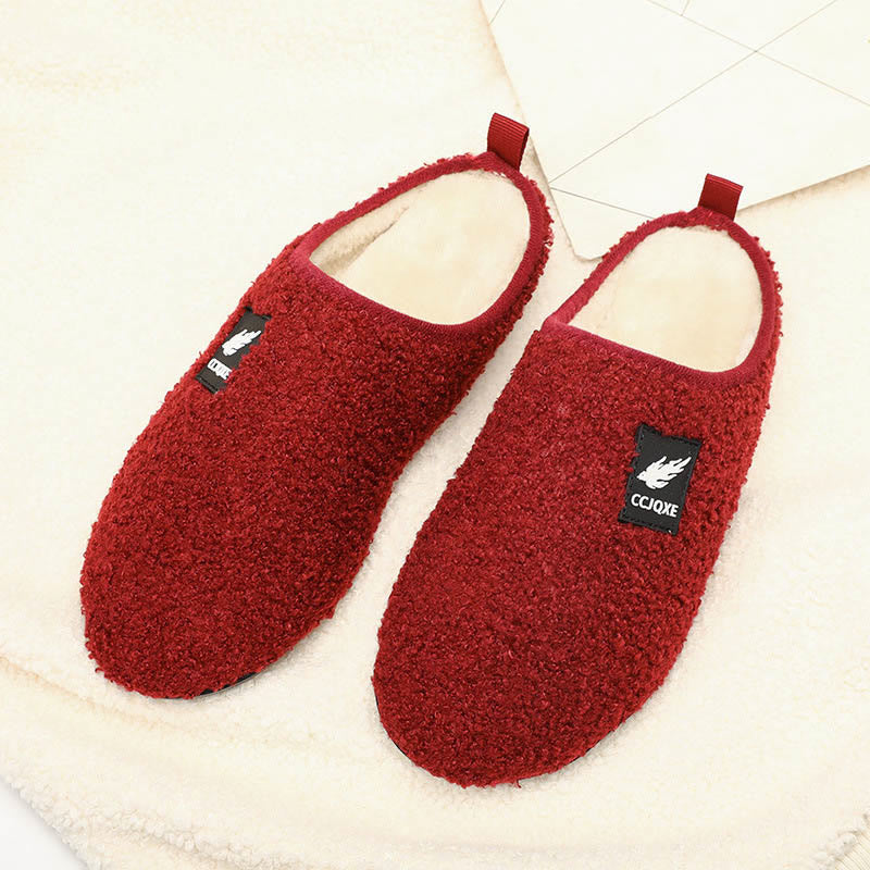 Plus Size Solid Color Classic Slippers - Wine - 3XL - image 3