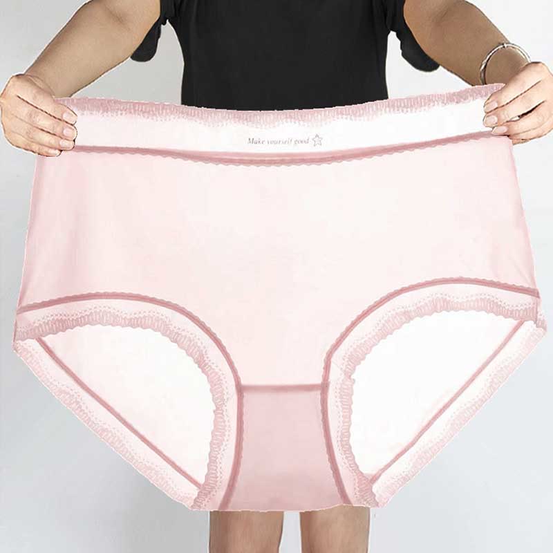 Plus Size Ice Silk High Waist Panty(5 Packs)
